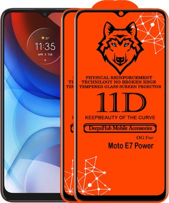 DeepzHub Edge To Edge Tempered Glass for Moto E7 Power(Pack of 2)