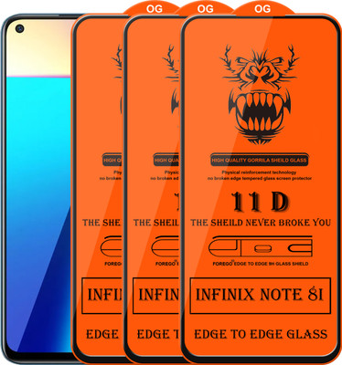 Forego Edge To Edge Tempered Glass for Infinix Note 8i(Pack of 3)