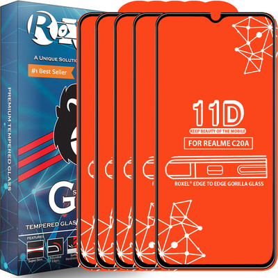 Roxel Edge To Edge Tempered Glass for Realme C20A(Pack of 5)