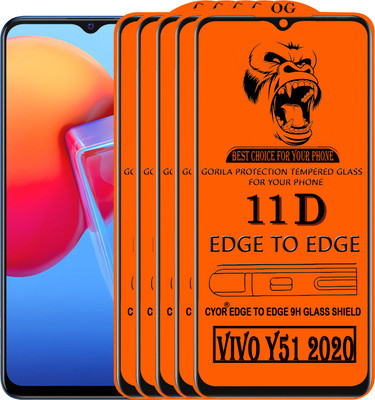 CYOR Edge To Edge Tempered Glass for VIVO Y51 2020(Pack of 5)