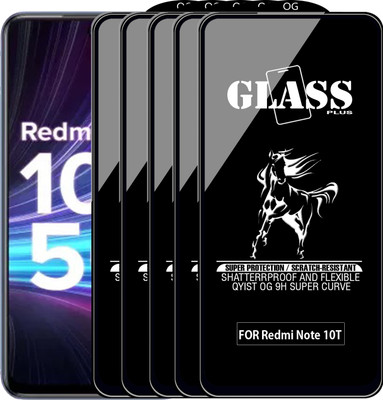 Qyist Edge To Edge Tempered Glass for REDMI NOTE 10T 5G(Pack of 5)