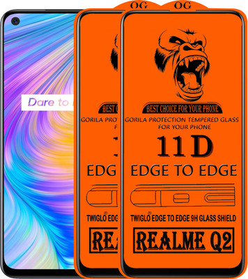 TWIGLO Edge To Edge Tempered Glass for REALME Q2(Pack of 3)