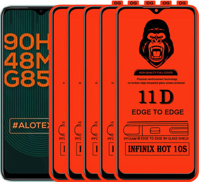 Laxdom Edge To Edge Tempered Glass for INFINIX HOT 10S(Pack of 5)