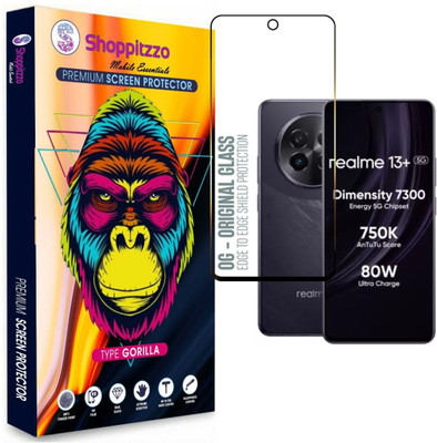 Shoppitzzo Edge To Edge Tempered Glass for realme 13 Plus 5G(6.67 Inch)**DuraGlass**Millitary Grade-Anti Explosion-Tempered Glass/Full Screen Coverage-Edge to Edge/9H Hardness/With Easy Installation Kit(Pack of 1)