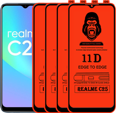 Rofix star Edge To Edge Tempered Glass for REALME C25(Pack of 4)