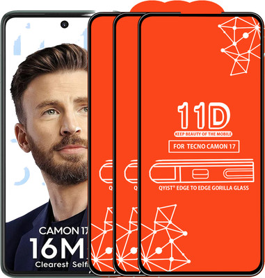 Qyist Edge To Edge Tempered Glass for Tecno Camon 17(Pack of 3)