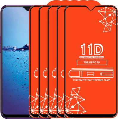 Qyist Edge To Edge Tempered Glass for Oppo F9(Pack of 5)