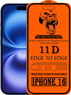 TWIGLO Edge To Edge Tempered Glass for IPHONE 16(Pack of 1)