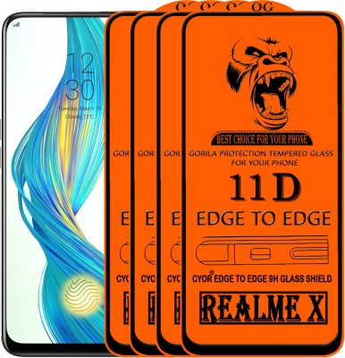 CYOR Edge To Edge Tempered Glass for Realme X(Pack of 4)