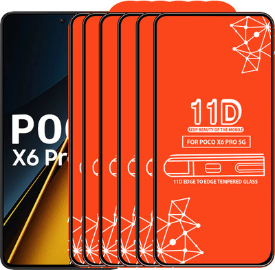 Qyist Edge To Edge Tempered Glass for Poco X6 Pro 5G(Pack of 6)