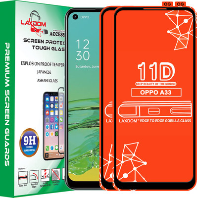 Laxdom Edge To Edge Tempered Glass for OPPO A33(Pack of 2)