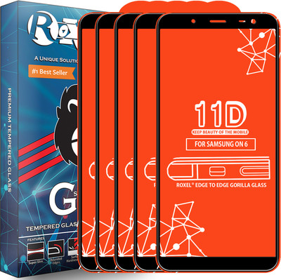 Roxel Edge To Edge Tempered Glass for Samsung Galaxy On6(Pack of 5)