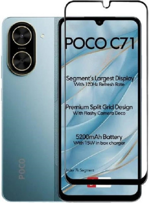 DSCASE Edge To Edge Tempered Glass for POCO C71(Pack of 1)
