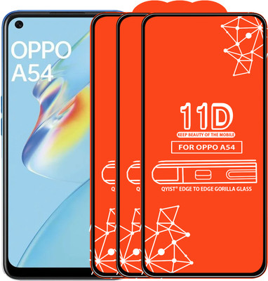Qyist Edge To Edge Tempered Glass for Oppo A54(Pack of 3)