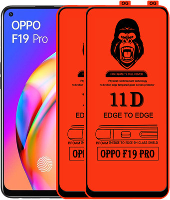 Laxdom Edge To Edge Tempered Glass for OPPO F19 PRO(Pack of 2)