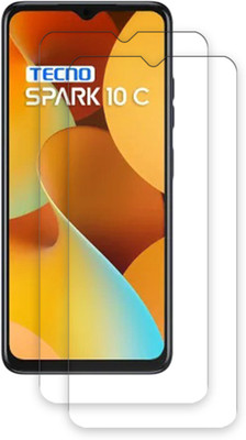 SOMTONE Edge To Edge Tempered Glass for Tecno Spark 10C TEMPERED GUARD FRONTP2(Pack of 2)