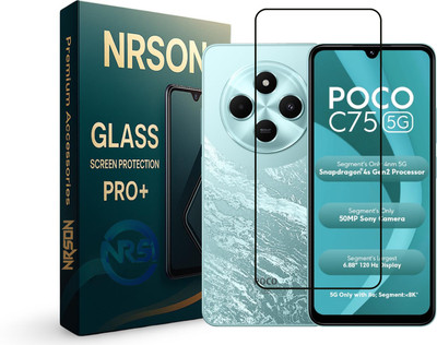 NRSON Edge To Edge Tempered Glass for POCO C75 5G, Redmi A4 , Redmi 14C, 5G with Easy Self Installation Kit(Pack of 1)
