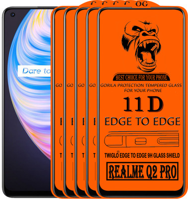 TWIGLO Edge To Edge Tempered Glass for REALME Q2 PRO(Pack of 5)