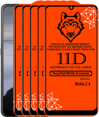 DeepzHub Edge To Edge Tempered Glass for Nokia 2.4(Pack of 5)