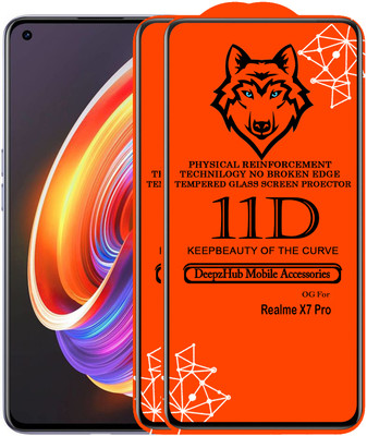 DeepzHub Edge To Edge Tempered Glass for Realme X7 Pro(Pack of 2)