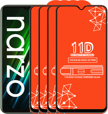 Roxel Edge To Edge Tempered Glass for Realme Narzo 50I Prime(Pack of 4)