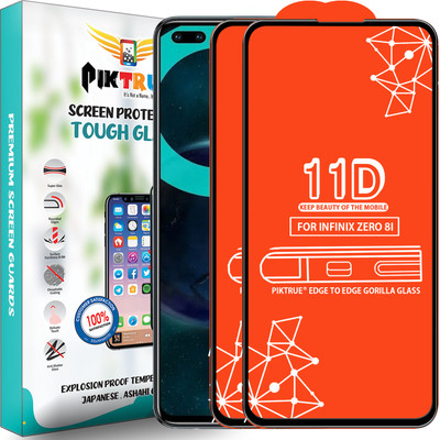 PikTrue Edge To Edge Tempered Glass for Infinix Zero 8I(Pack of 2)