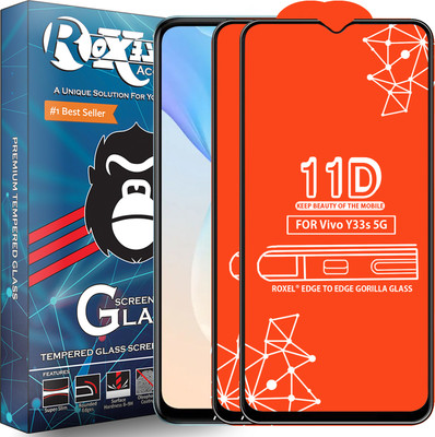 Roxel Edge To Edge Tempered Glass for Vivo Y33S 5G(Pack of 2)