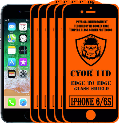 CYOR Edge To Edge Tempered Glass for Apple iPhone 6s(Pack of 5)