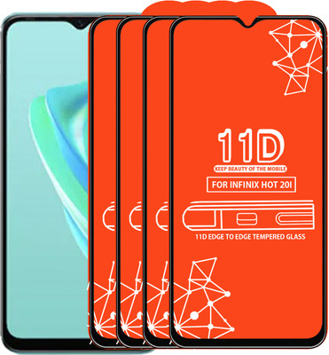 Qyist Edge To Edge Tempered Glass for Infinix Hot 20I(Pack of 4)