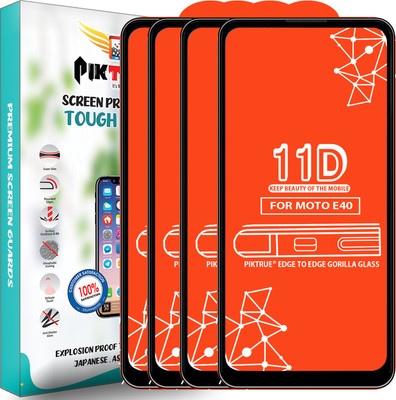 PikTrue Edge To Edge Tempered Glass for Motorola E40(Pack of 4)