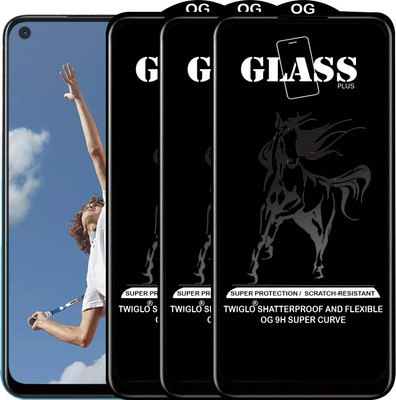 TWIGLO Edge To Edge Tempered Glass for OPPO A72(Pack of 3)