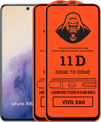 Laxdom Edge To Edge Tempered Glass for VIVO X60(Pack of 2)
