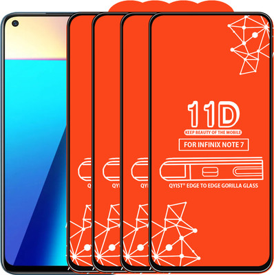 Qyist Edge To Edge Tempered Glass for Infinix Note 7(Pack of 4)