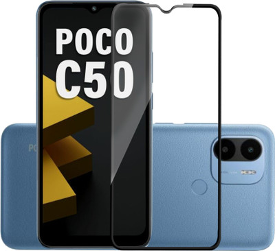 HUPSHY Edge To Edge Tempered Glass for POCO C50(Pack of 1)