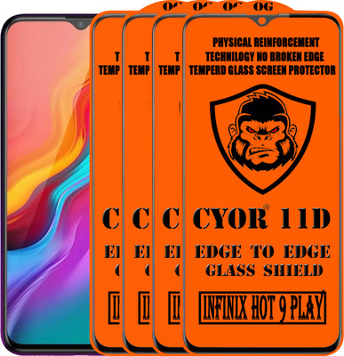 CYOR Edge To Edge Tempered Glass for INFINIX HOT 9 PLAY(Pack of 4)