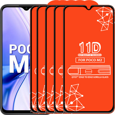 Qyist Edge To Edge Tempered Glass for Poco M2(Pack of 5)