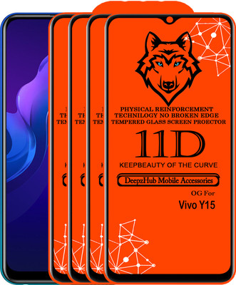 DeepzHub Edge To Edge Tempered Glass for Vivo Y15(Pack of 4)