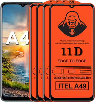 Laxdom Edge To Edge Tempered Glass for ITEL A49(Pack of 4)