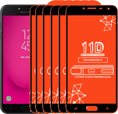 Roxel Edge To Edge Tempered Glass for Samsung Galaxy J4(Pack of 6)