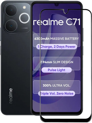 NKCASE Edge To Edge Tempered Glass for Realme C71(Pack of 1)