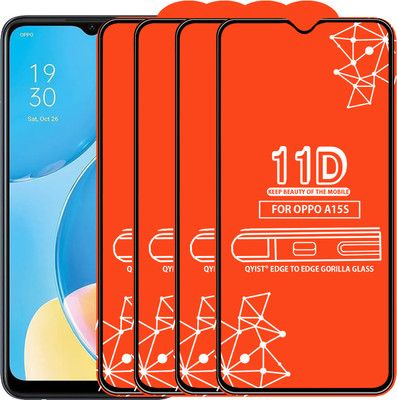 Qyist Edge To Edge Tempered Glass for Oppo A15S(Pack of 4)