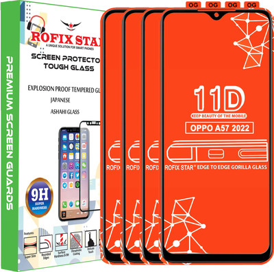 Rofix star Edge To Edge Tempered Glass for OPPO A57 2022(Pack of 4)
