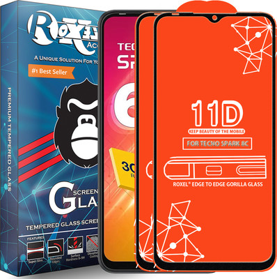Roxel Edge To Edge Tempered Glass for Tecno Spark 8C(Pack of 2)