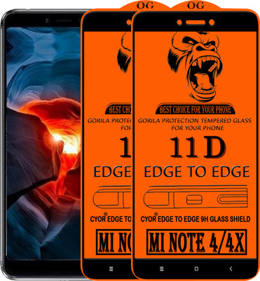 CYOR Edge To Edge Tempered Glass for Mi Redmi Note 4X(Pack of 2)