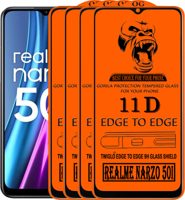 TWIGLO Edge To Edge Tempered Glass for REALME NARZO 50I(Pack of 4)