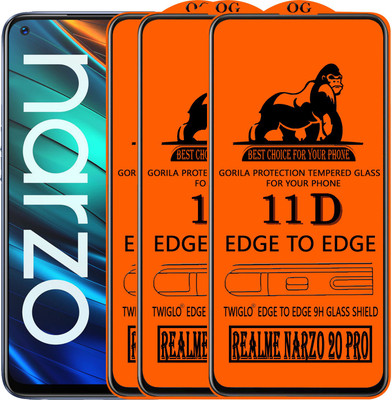 11D Edge To Edge Tempered Glass for REALME NARZO 20 PRO(Pack of 2)