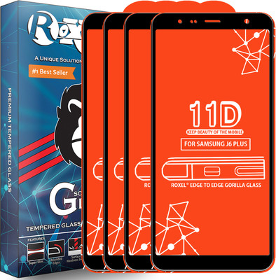 Roxel Edge To Edge Tempered Glass for Samsung Galaxy J6 Plus(Pack of 4)
