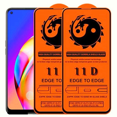 HIE POWER Edge To Edge Tempered Glass for Oppo F19 Pro+ 5G/ F19 Pro/ Realme 8 Pro(Premium-11D Glass (Pack Of 2))(Pack of 2)