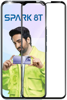 DMJHP Edge To Edge Tempered Glass for Tecno Spark 8T(Pack of 1)