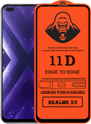 Laxdom Edge To Edge Tempered Glass for REALME X3(Pack of 1)